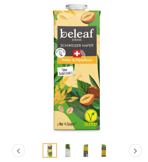 beleaf Oat Drink Oat & Hazelnut If you sometimes miss the "NUSS" in enjoyment, we have something for you here. The plant-based oat drink with an extra hazelnut-fine taste tastes great in coffee, muesli or simply chilled and pure. beleaf it.