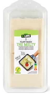 V-Love The Melty · Vegetable alternative to raclette · Plain Herbal preparation based on lupins (1 pack ≈ 6 servings)