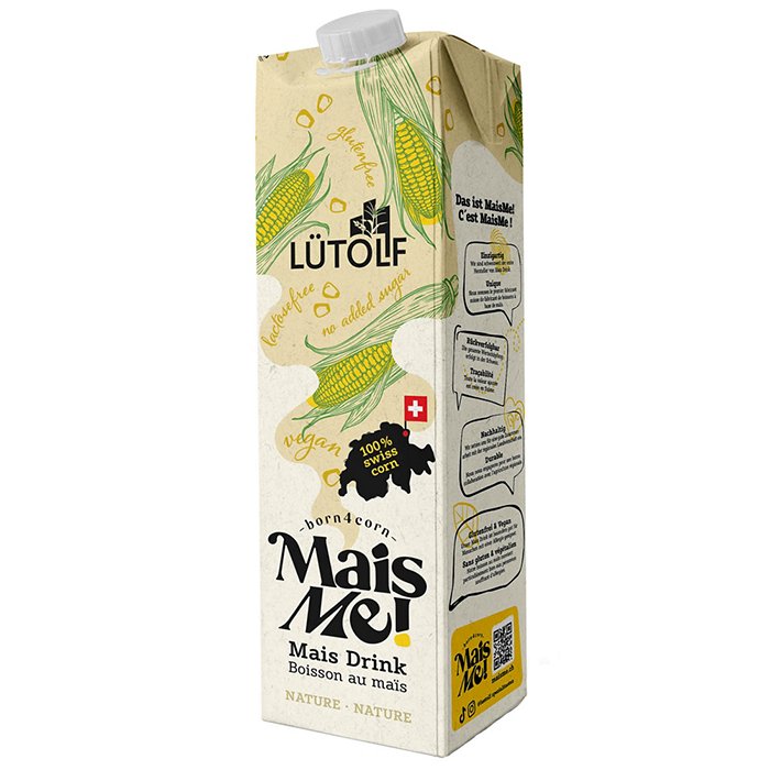 Corn Drink Nature Our Corn Drink Nature is the first vegan milk alternative made from corn in Switzerland. To produce the corn drink, we use the corn fumes, which are a by-product of the corn mill.