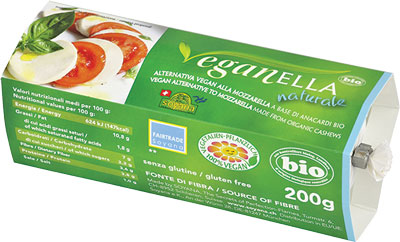 Vegan organic alternative to mozzarella, natural Made in Schlieren-Zurich from organic cashews (from Burkina Faso in Africa with Fairtrade soyana), revitalized Ojas water and variety-specific organic ingredients.